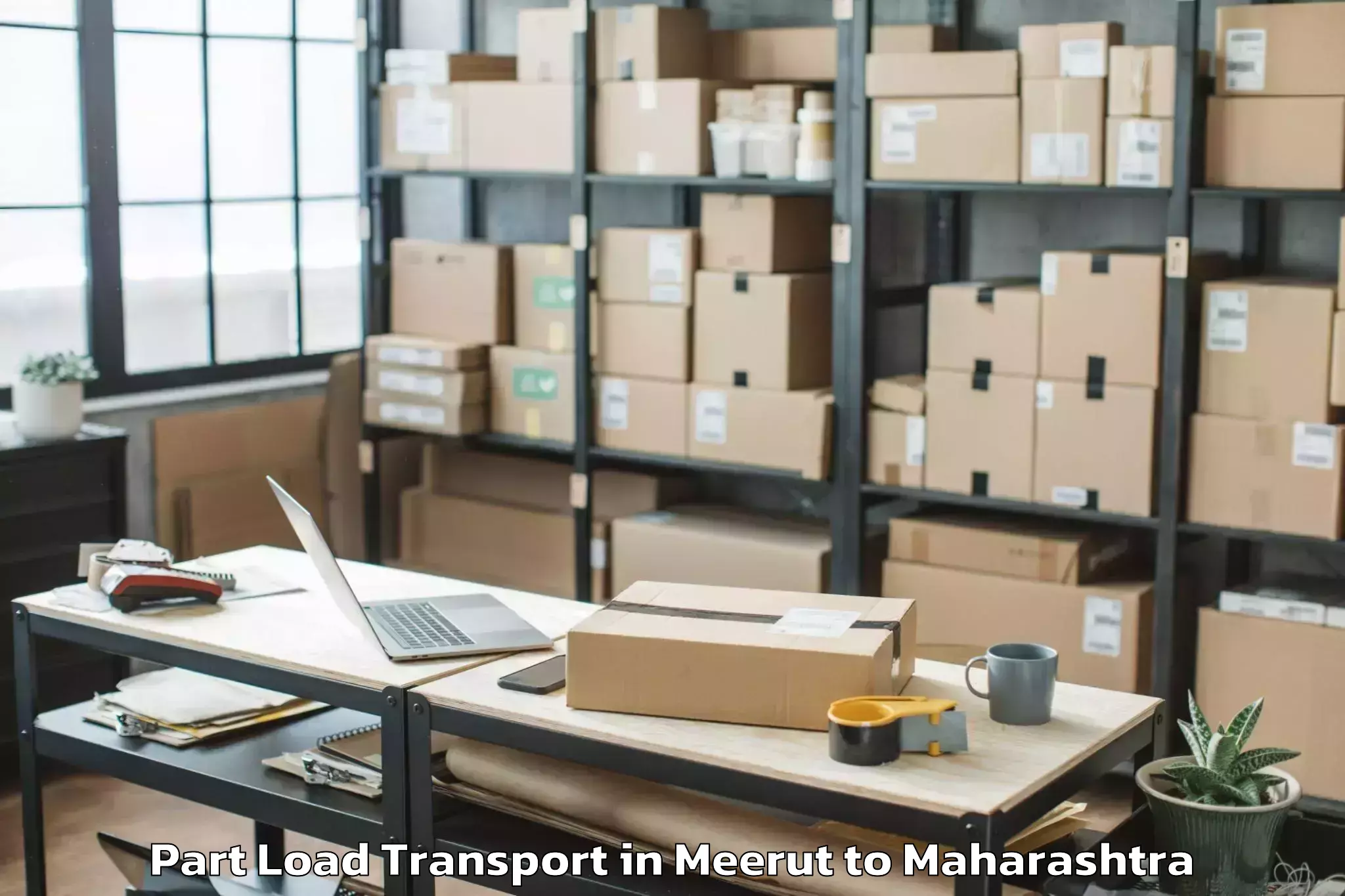 Top Meerut to Mav Patoda Part Load Transport Available